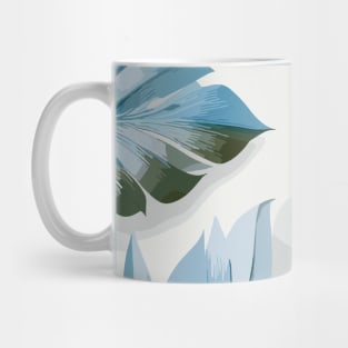 Blue Tropical Leaves Mug